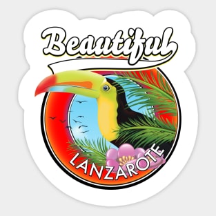 Beautiful Lanzarote vacation logo. Sticker